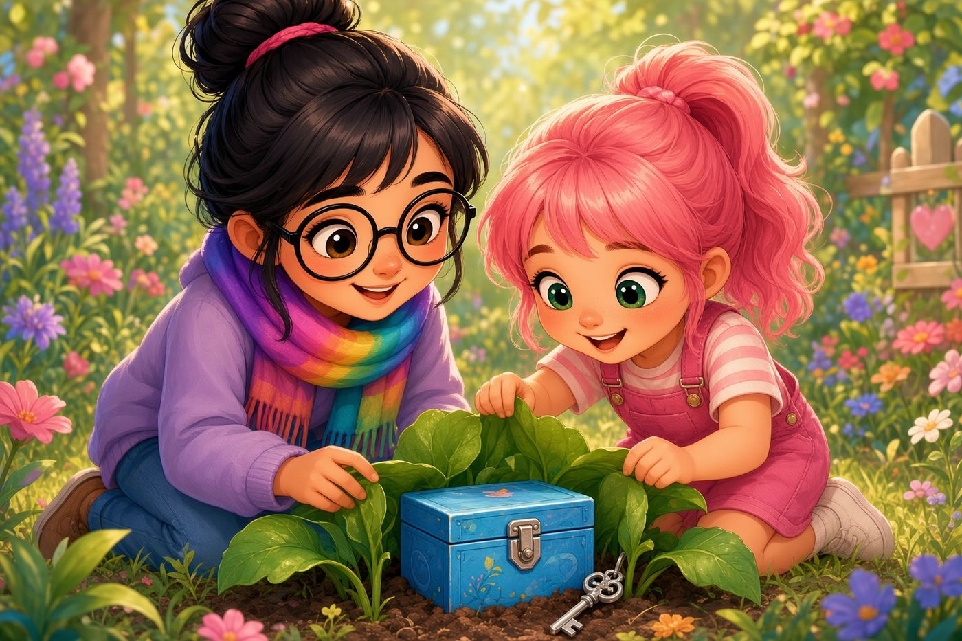 A tiny blue box in the leaves