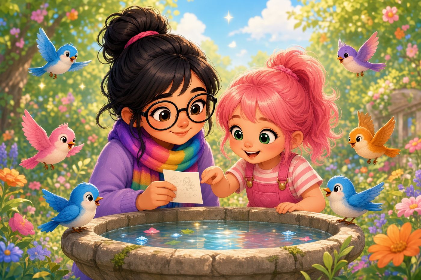 A clue by the birdbath