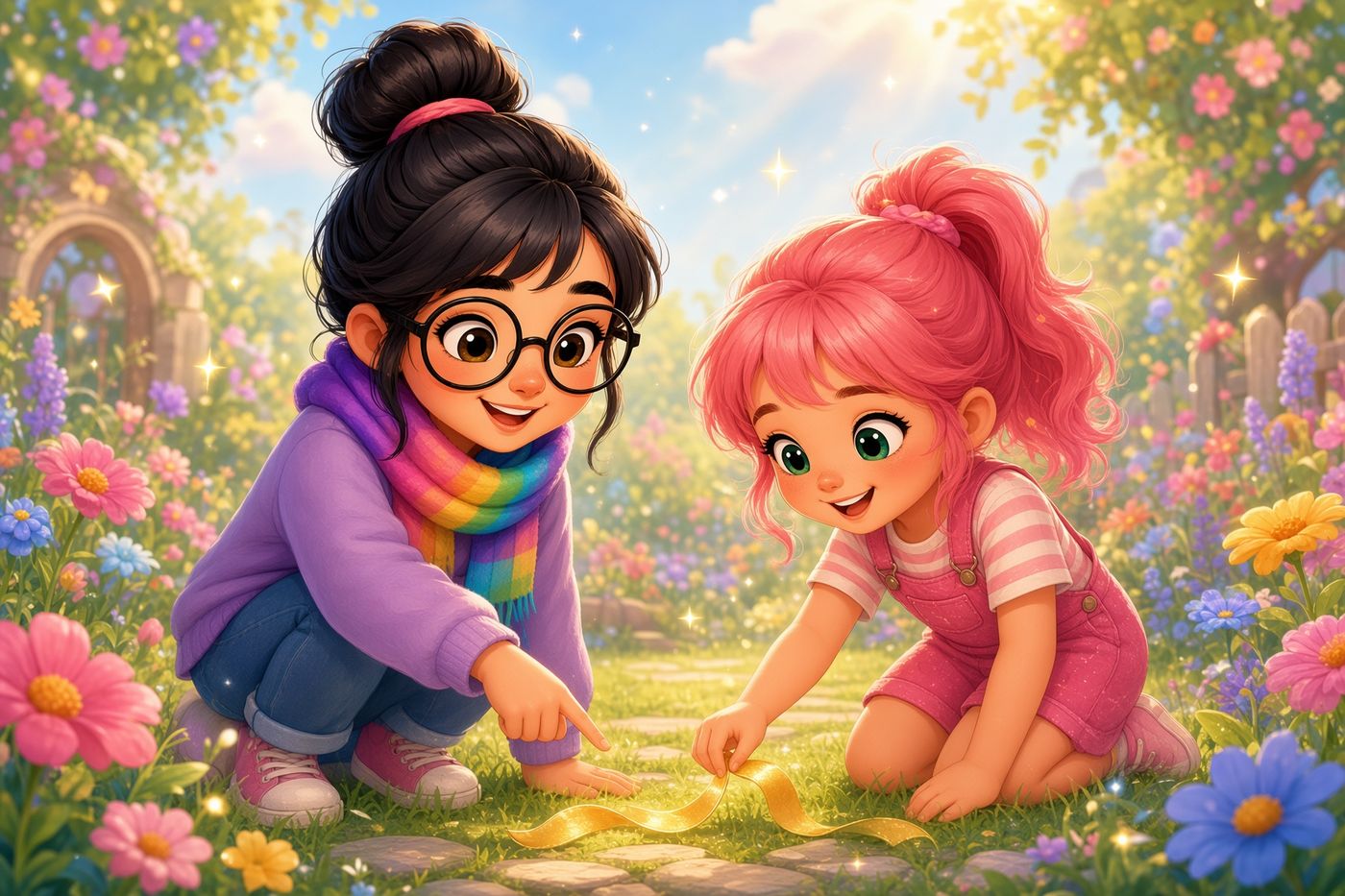 A golden ribbon in the grass